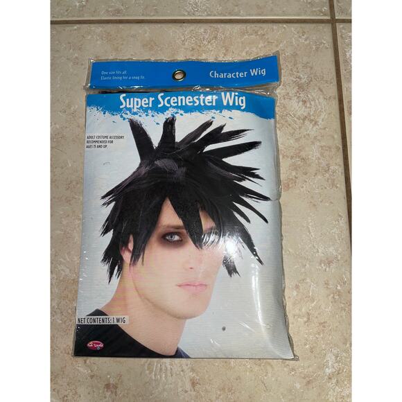 SPIKED SCENESTER GOTH PUNK ROCK WIG HALLOWEEN COSTUME DRESS NEW - Picture 1 of 2